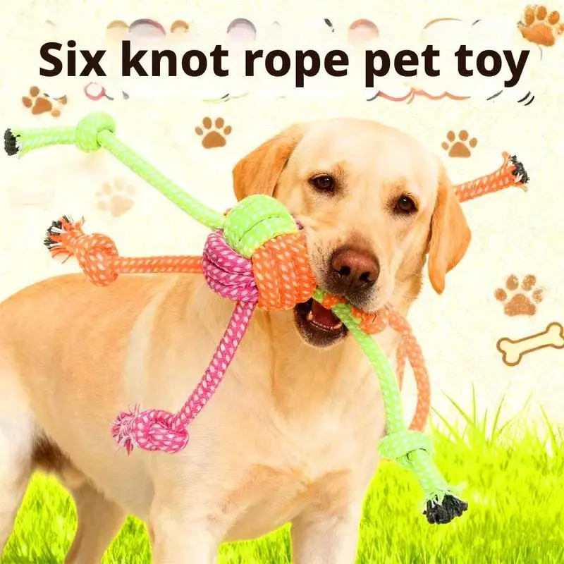 Langlebiges Bissfestes Interaktives Knotenspielzeug für Hunde - Kaubares Seil mit Grünen & Orangen Fransen, Verspieltes Design, Hundespielzeug – Detail 3