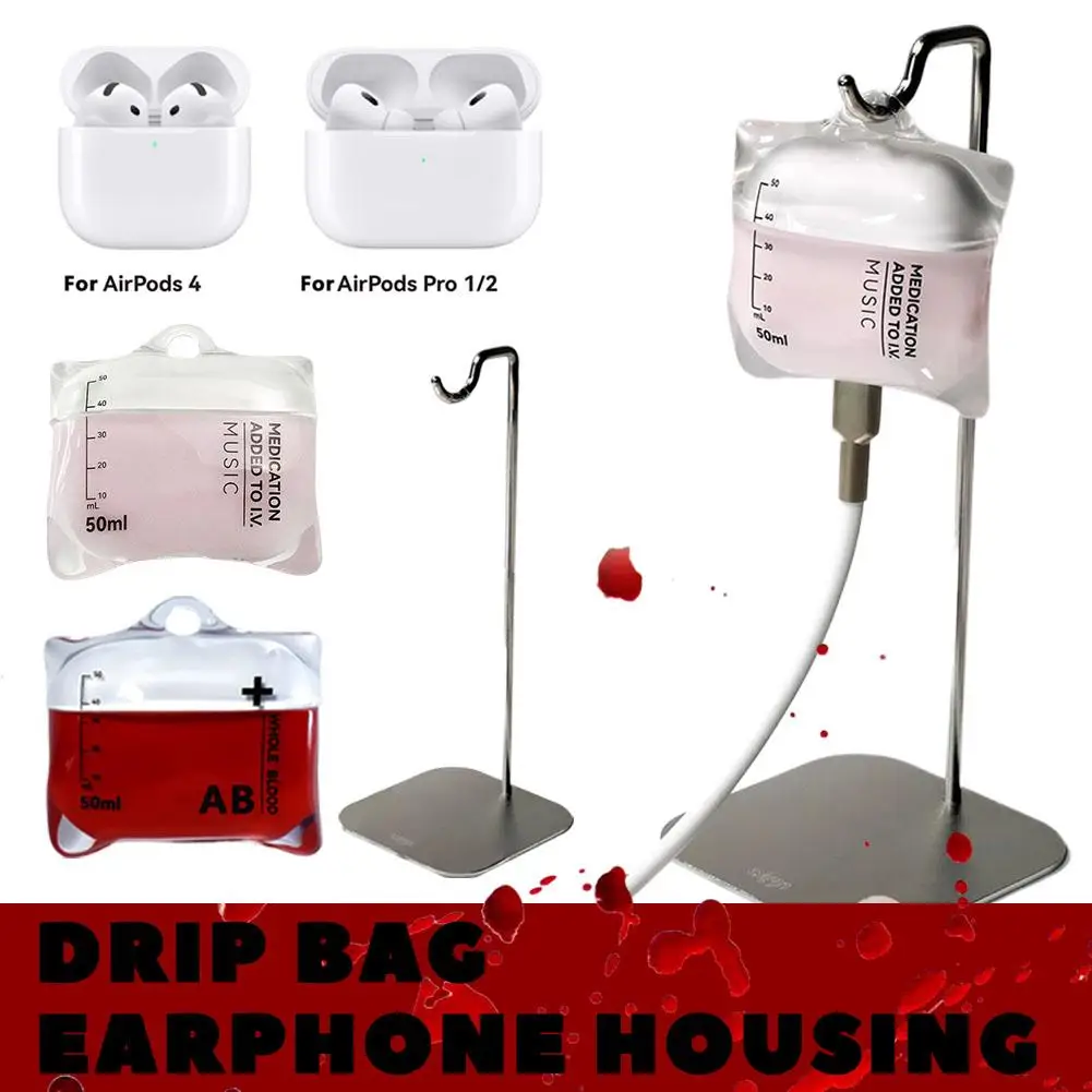 حزم الدم في حالات الطوارئ حافظة سماعة الرأس لأجهزة AirPods السائل سيليكون عالية الشفافية حافظة ناعمة مضادة للسقوط الغطاء الواقي Y2X2 #2