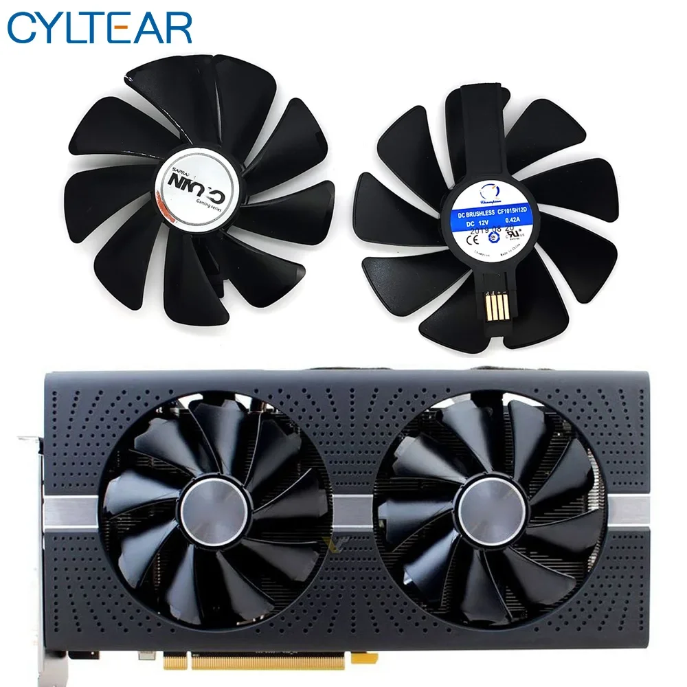 2PCS CF1015H12D Cooler Fan For Sapphire Radeon RX 470 480 580 570 NITRO Mining Edition RX580 RX480 Gaming Video Card Cooling Fan