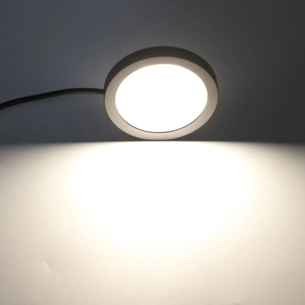 Aluminum Alloy Led Puck Light Neutral Light 4000K 5V USB Powered Cabinet Light 8mm Thickness 1.5m Cable Under Cabinet Lighting