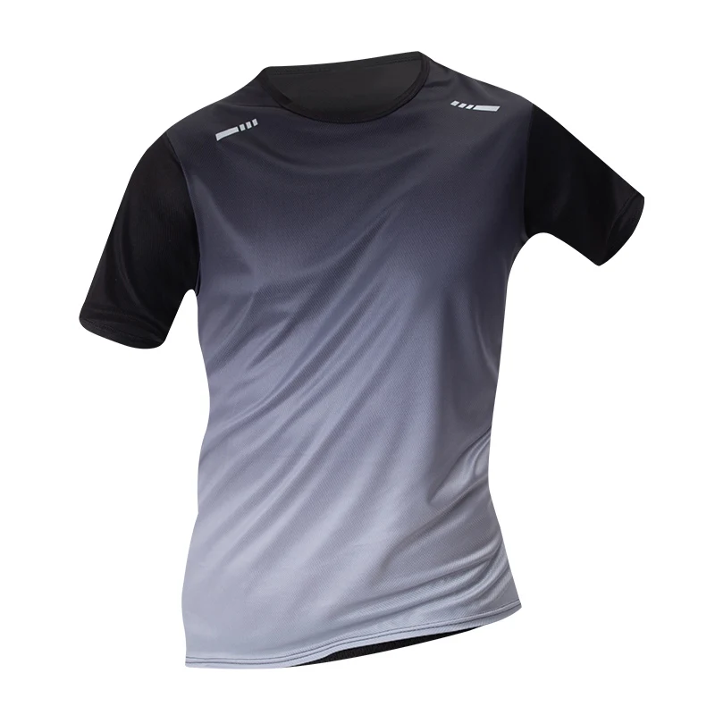 Fashion Gradient Colour Pattern Men's T Shirt Casual O-neck Short Sleeve Tops Outdoor Run Fitness T-Shirts Summer Loose Men Tees