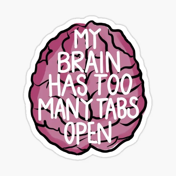 Brain Tabs  5PCS Stickers for Print Decor  Living Room Bumper Funny Laptop Decorations Kid Art Car Water Bottles Wall Cartoon