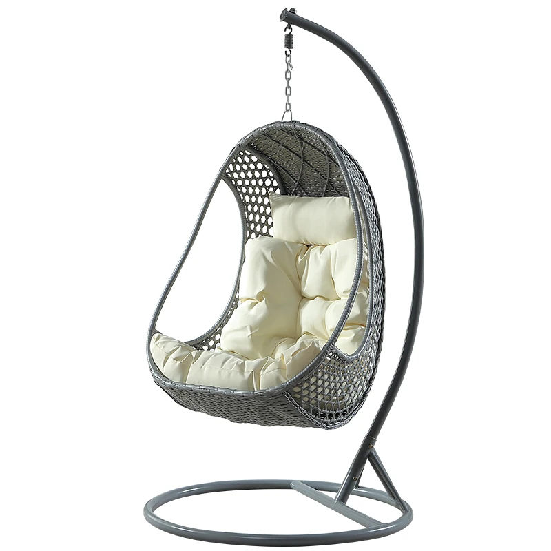 

Household Balcony Wrought Iron Hanging Chair Garden Quality Hanging Basket Rattan Chair Indoor Swing Hammock Dense Weaving