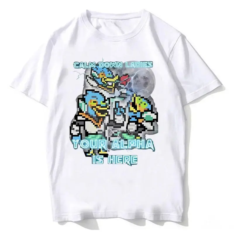 Y2k Lustige Meme-T-Shirts „Beruhigt euch, Damen, euer Alpha ist da“ Berdly Deltarune Accessoires T-Shirt Lässiger Print T-Shirt Kleidung Unisex – Detail 3
