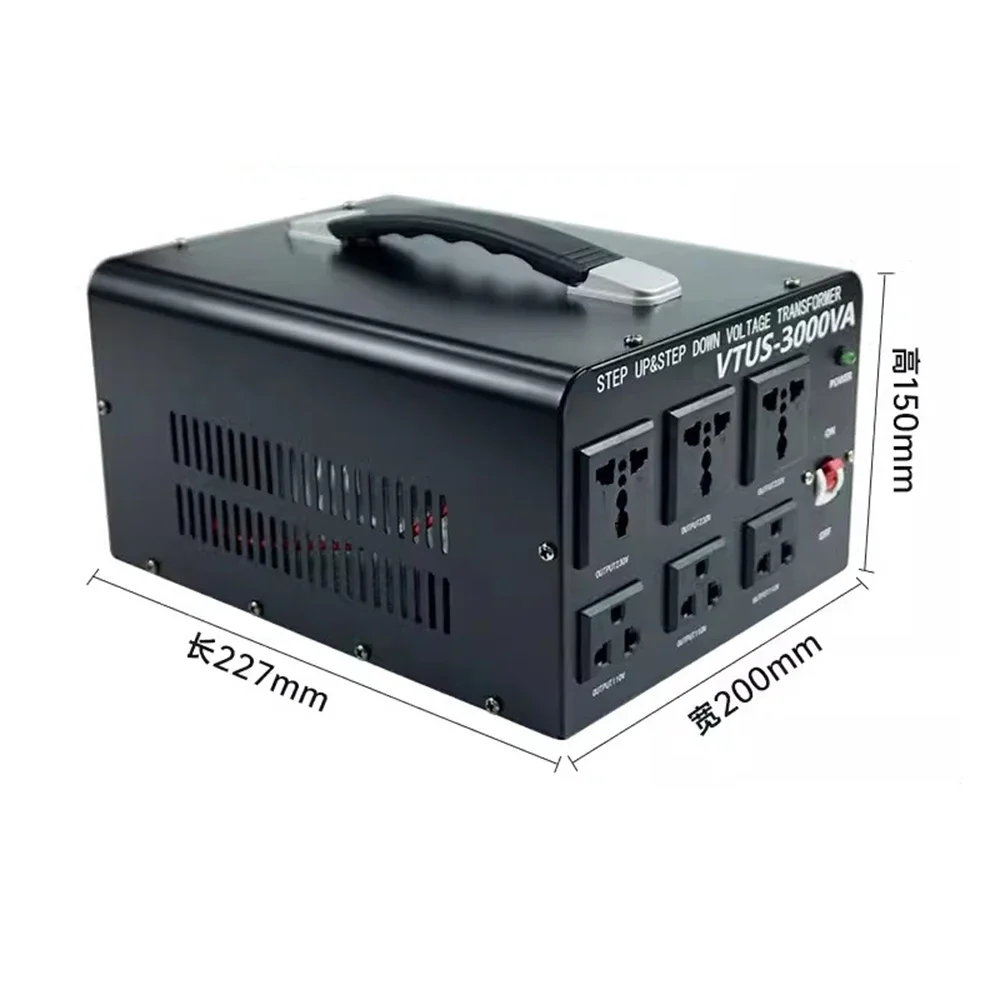 VTUS-3000VA Single-phase voltage regulator 3000W input 220v to 110V  step-up and step-down power supply