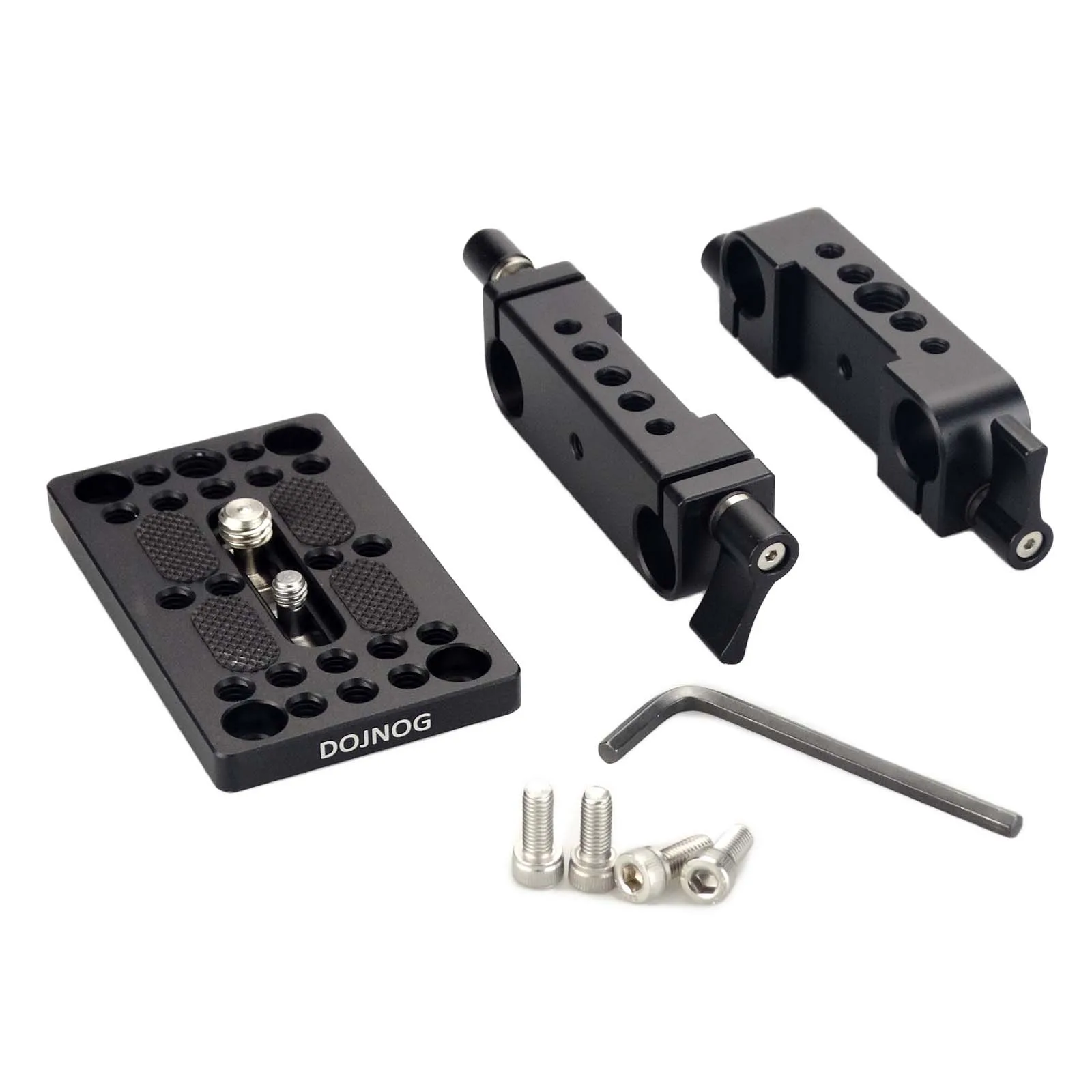 MAGICRIG Camera Quick Release Mounting Plate Tripod Mounting Plate with 15mm Rod Clamp Railblock for Rod Support DSLR Camera Rig