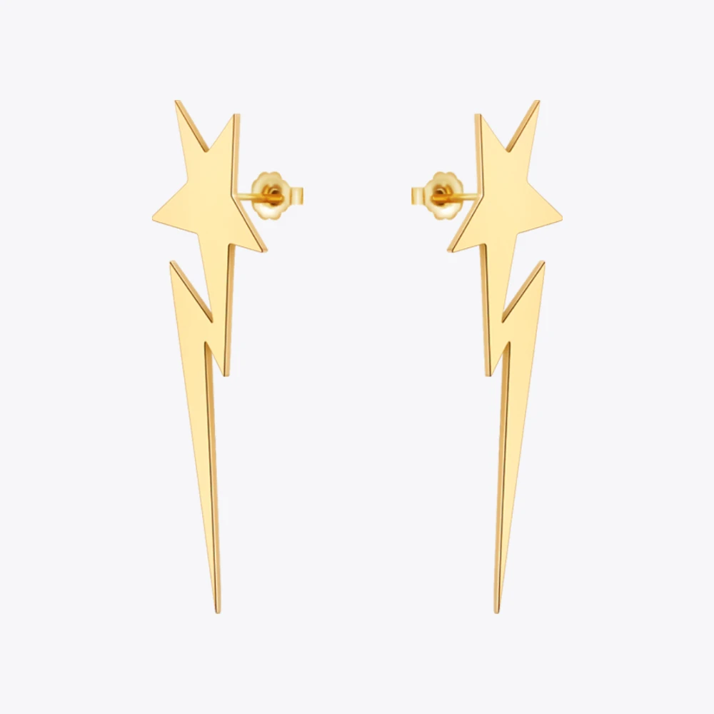 

ENFASHION Pendientes Lightning Drop Earrings For Women Stainless Steel Gold Color Earings Fashion Jewelry Dropshipping E221464