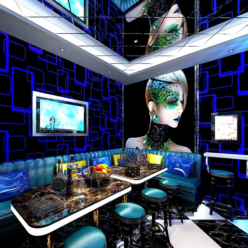 beibehang KTV Simple 3D wallpaper roll TV background Flash geometry wall paper bedroom living room Bar project decoration home