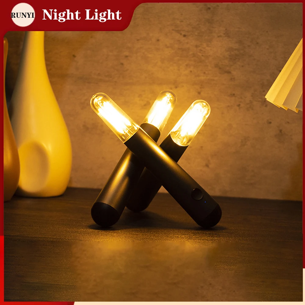 

LED Desktop Night Light Adjustable Brightness Camping Lamp USB Folding Outdoor Creative Atmosphere Light Camping Bar Restaurant