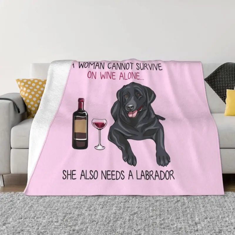 

Labrador And Wine Funny Dog Blankets Warm Flannel Pet Puppy Lover Throw Blanket for Bed Couch Bedspread 1