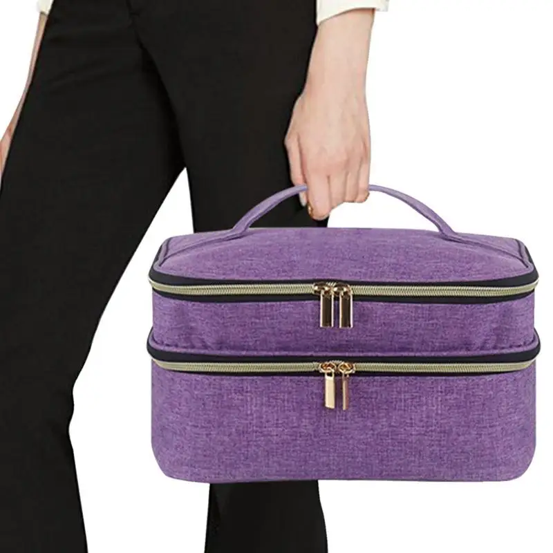 เย็บจัดเก็บเครื่องมือเย็บผ้ากรณี Double Layer เย็บกล่องเก็บสําหรับอุปกรณ์เย็บผ้า 2 WAY Zipper กระเป๋า