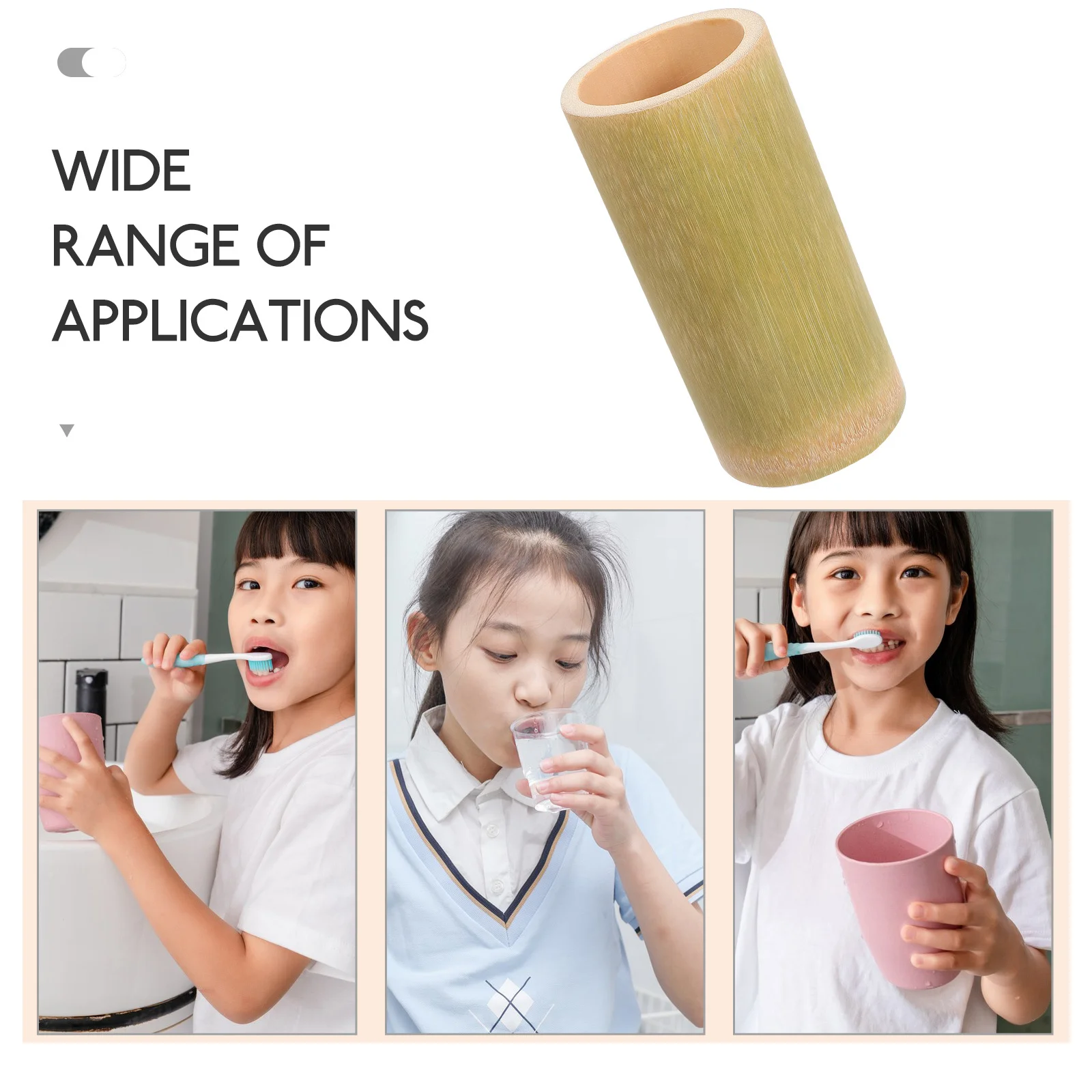 

Bamboo Toothbrush Cup Lightweight Bathroom Storage Cup For Travel Camping Mouthwash Reusable Brush Holder Mug Tumbler