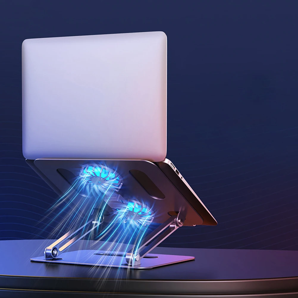 

Dual Fan Laptop Cooler Stand 180° Adjustable Aluminum Alloy Pad For 17.3 Inch Laptop Tablet Gaming Notebook Air