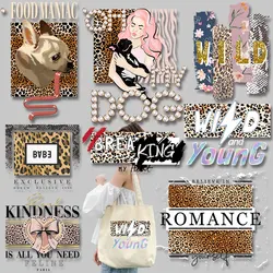 Animals Leopard prints Applique on Clothes Patches for clothing Thermal transfer printing Thermal transfer printing
