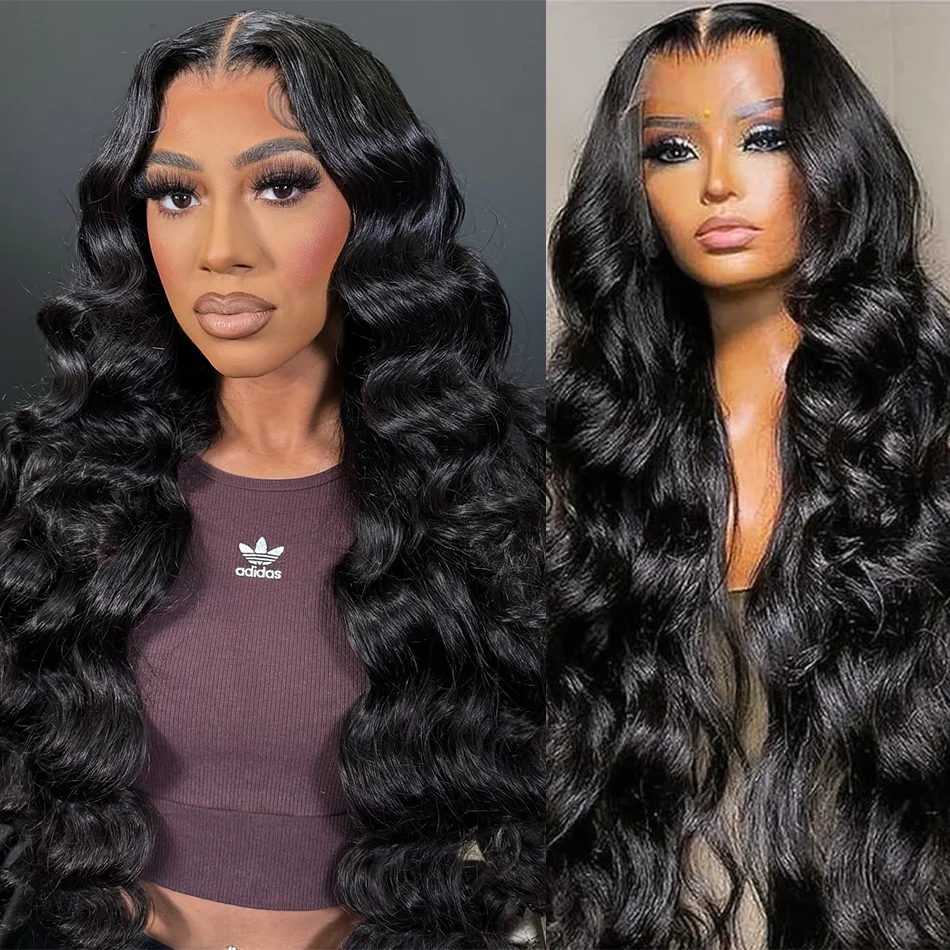 

40 Inch 13x6 Hd Lace Frontal Wig Body Wave Wig 220 Density Brazilian Lace Front Human Hair Wigs Pre Bleached Black Womens Choice