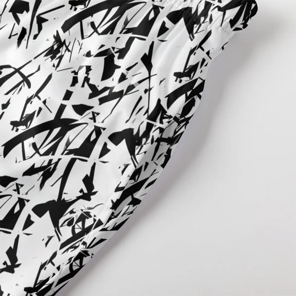 Urban Travel Shorts mit abstrakten Linien, bedruckt, coole, schicke Strandmode, Streetwear im Coastal-Oma-Stil, All-Match, Sommer-Essential