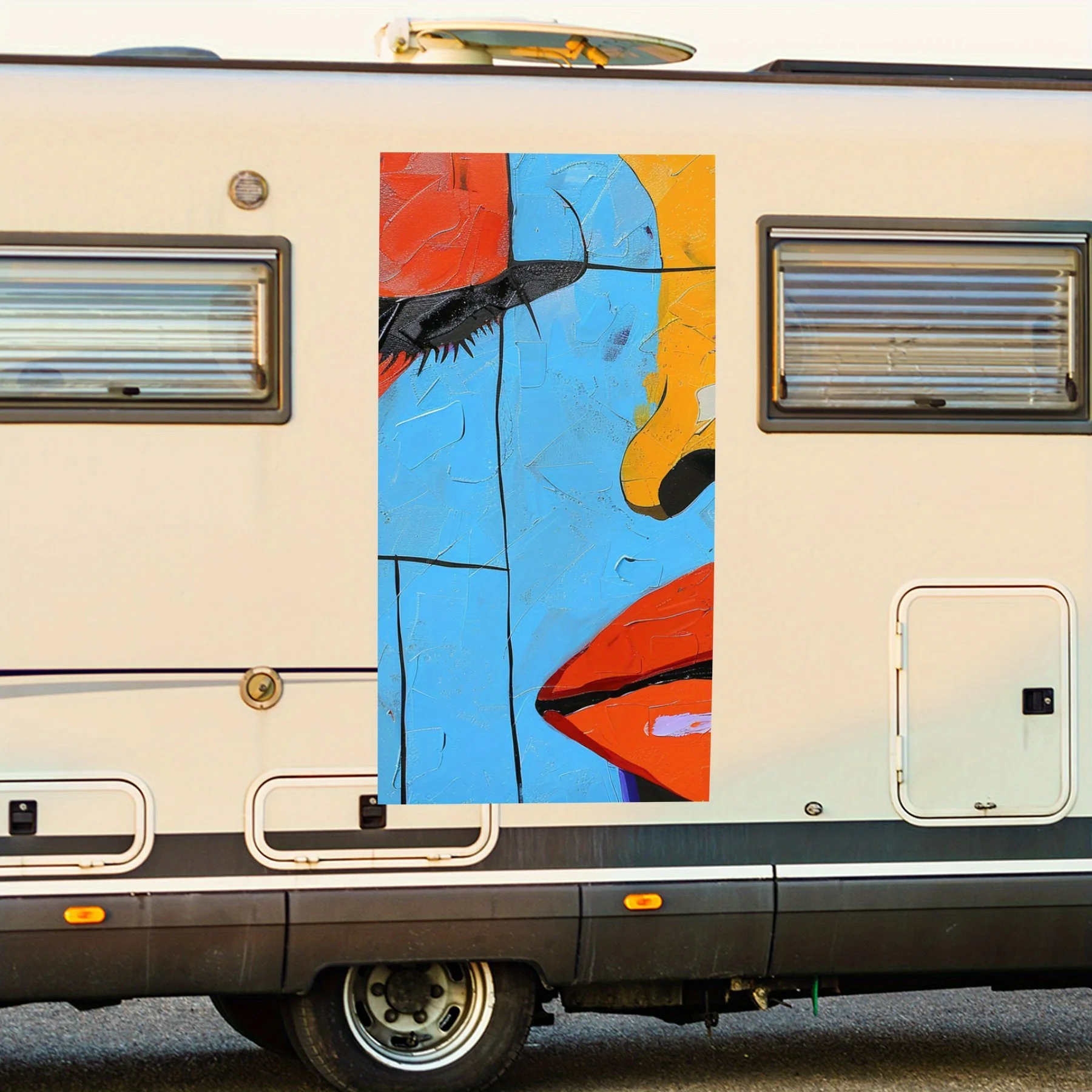 

Abstract Face Art Car Sticker,Vinyl Decal for motorhome car door, Waterproof Self-Adhesive Vinyl Stickers, Decoration Protection