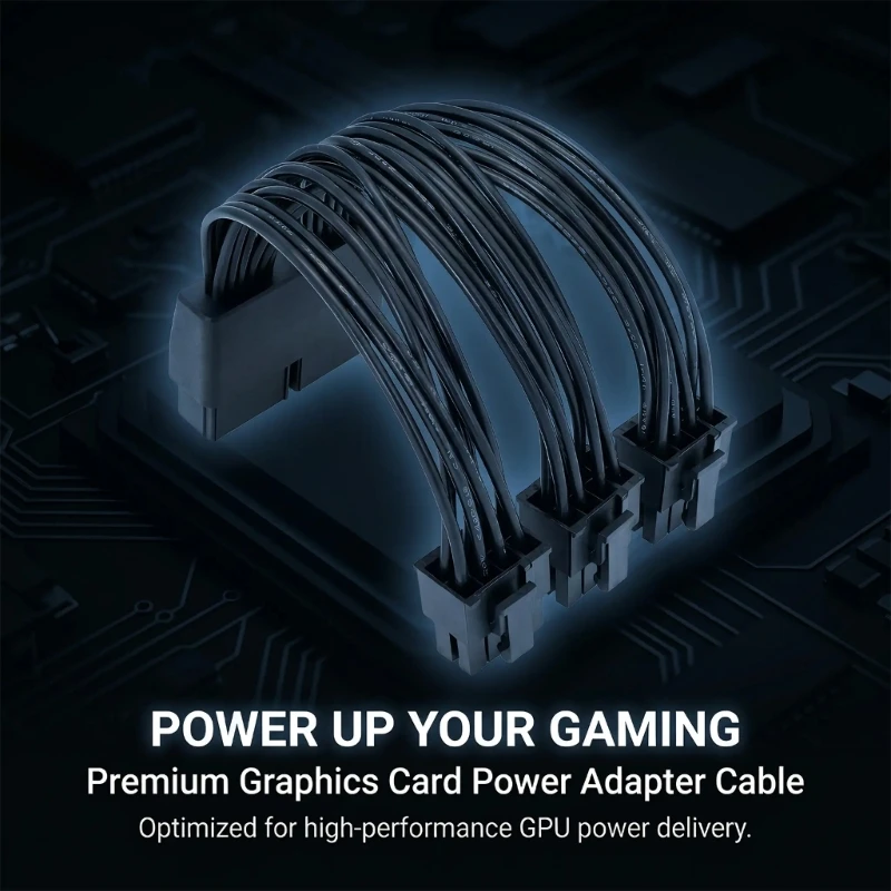D5BB Molded-Input PCIe 8-Pin Power Conversion Cable for Desktop GPUs