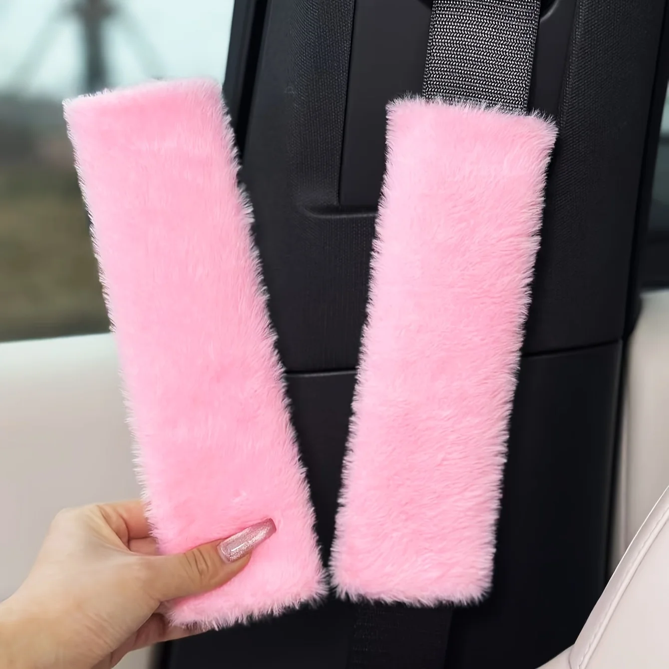 

Мягкая плюшевая накладка на ремень безопасности автомобиля для защиты салона