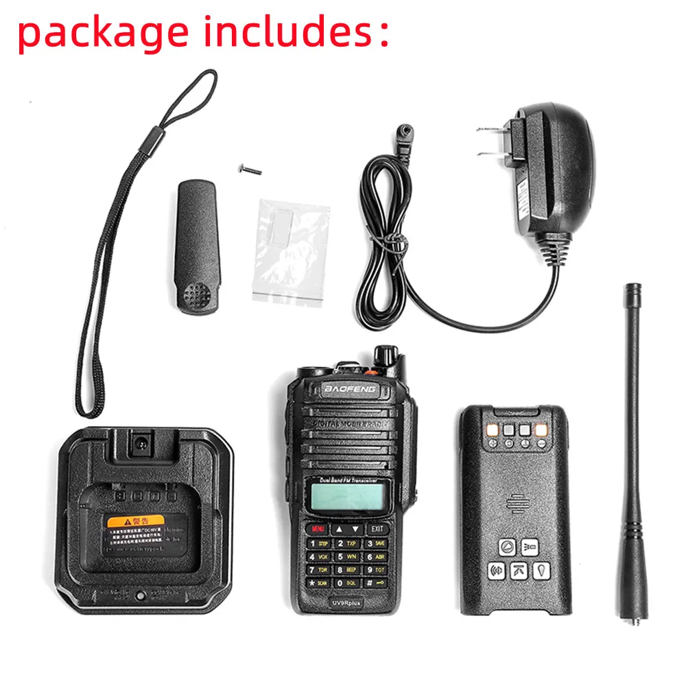 2024 Baofeng UV-9R Plus Waterproof Walkie Talkie UV9R Pro IP67 Dual Band Long Range Portable CB Ham 2-Way Radios FM Transceiver