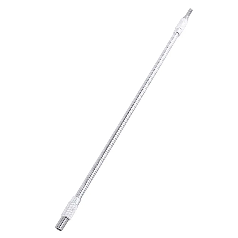 400mm Length Flexible Shaft Extension 1/4 Inch Hex 1/4 Hex Shank Screwdriver Bit Holder Metal Material 15.75 Inch Length