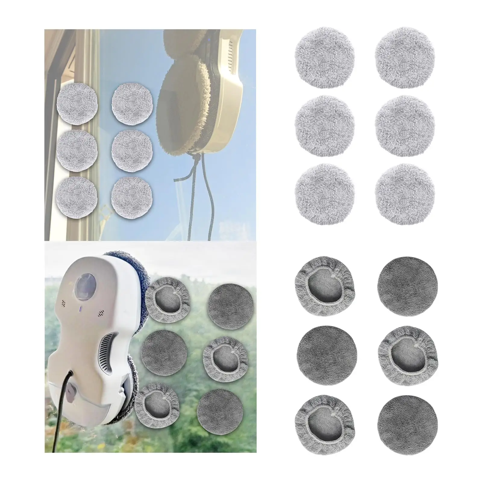 6x Replacement Pads for Window Cleaning Robot, Window Cleaner Accessories