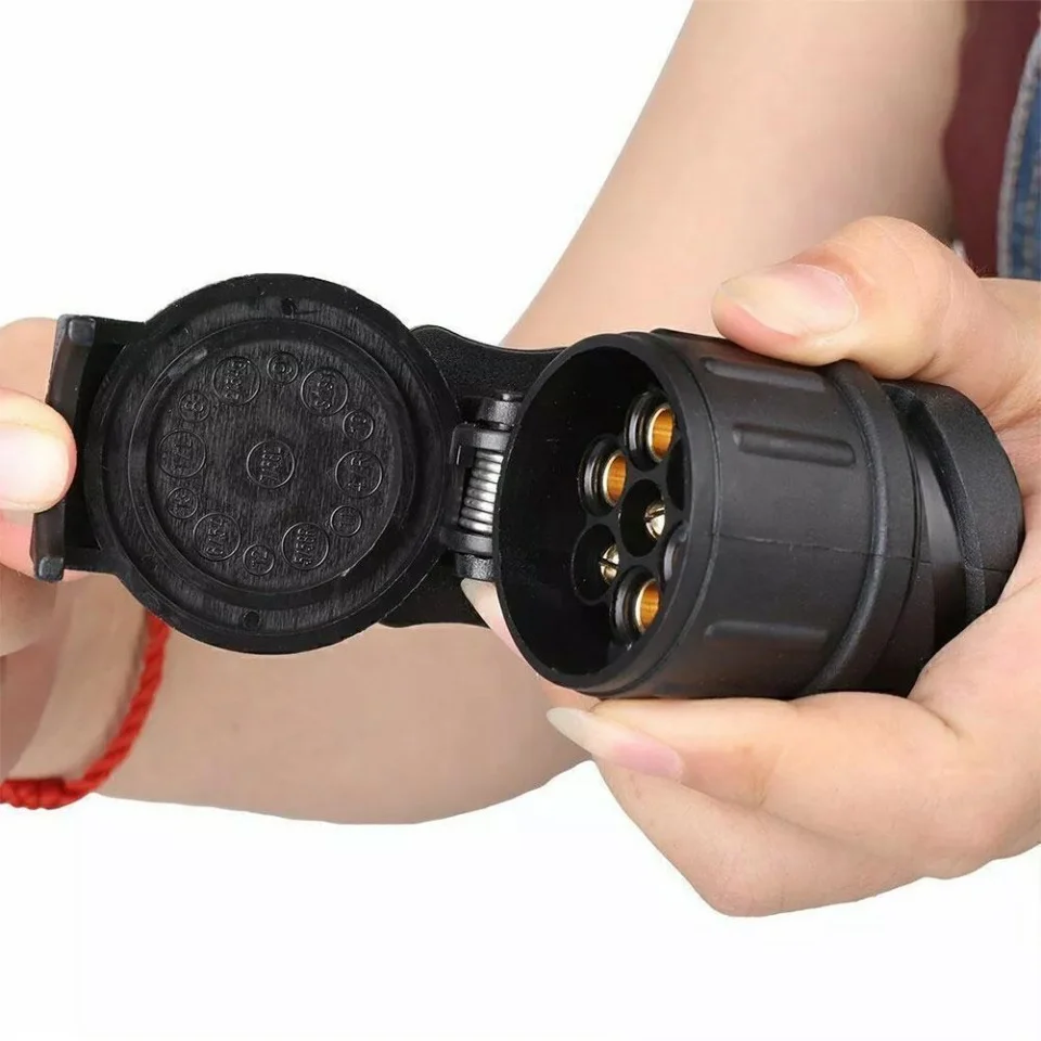 Adaptador de Remolque de 13 Pines a 7 Pines, Conector de Enchufe para Remolque, Caravana, Camión, Barra de Remolque, Adaptador de Enchufe para Automóvil, 12V, Impermeable, Convertidor de Enchufe Eléctrico