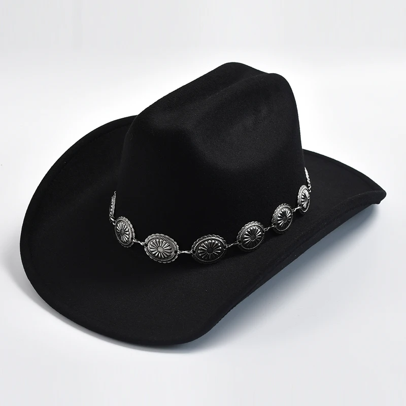 New Western Cowboy Hat for Women's Photo Props Cowgirl Jazz Hats Party Dress Cap Sombrero Hombre