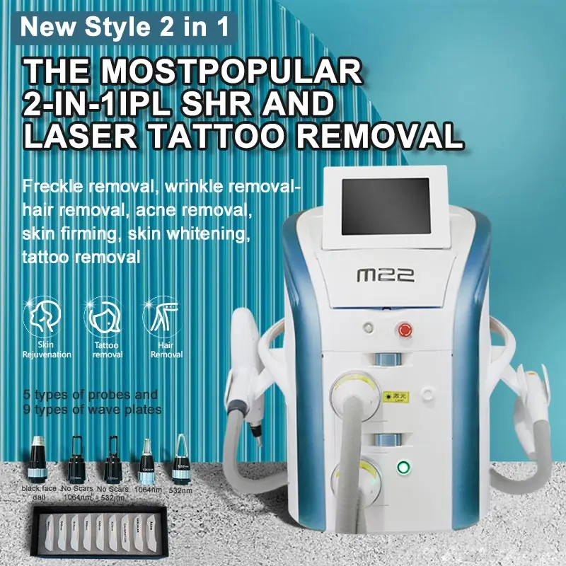 Hot M22 IPL OPT Machine Aesthetic Laser Hair Remove E-Light Skin Rejuvenation Machine Vascular MultiApplication Hair Removal