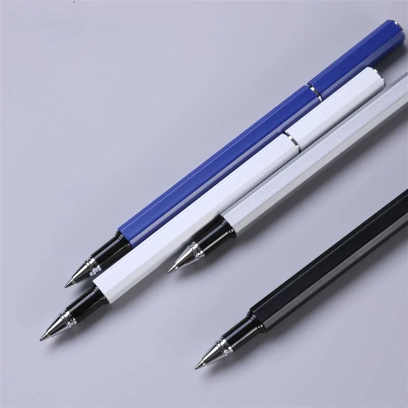 

New SANKOU JZ10 Quads Ballpoint Pens High Quality Luxury Vintage 0.5mm Blac Nib Gel Pen Black White Blue Colors Refill Writing