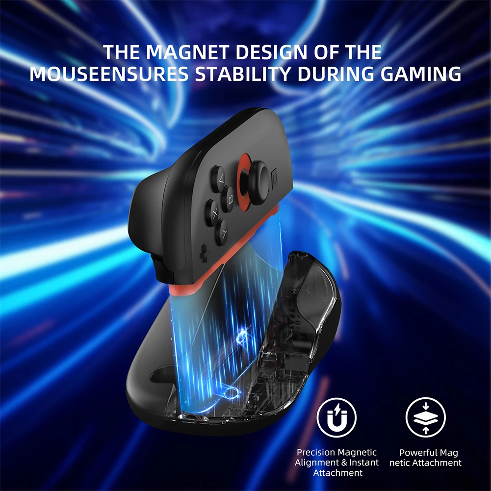 2Pcs Game Controller Mouse Base with Lanyard Mini Portable Mice Ergonomic Left+Right Controller Bracket Stand Holder for NS2