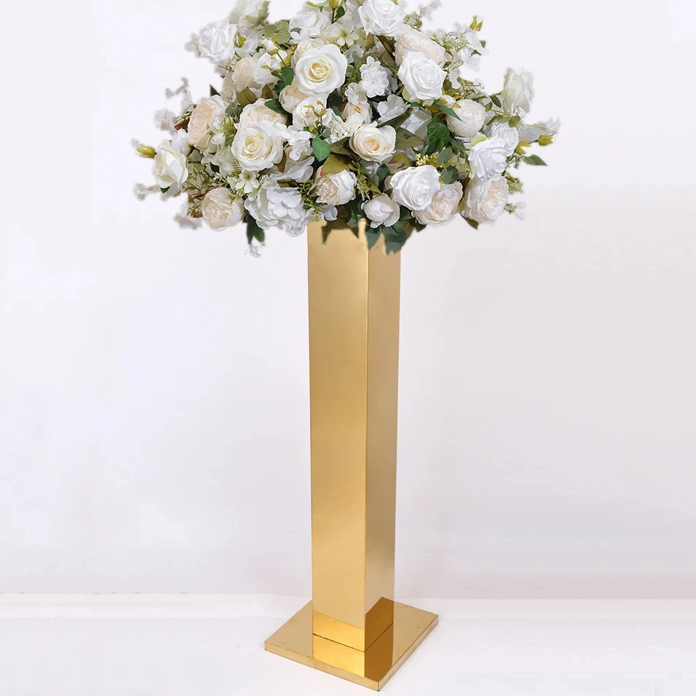 6 Stück Edelstahl-Metallvasen-Blumenständer für Hochzeitstisch-Mittelstücke, Gangdekorationen und Partydekorationen. – Detail 7