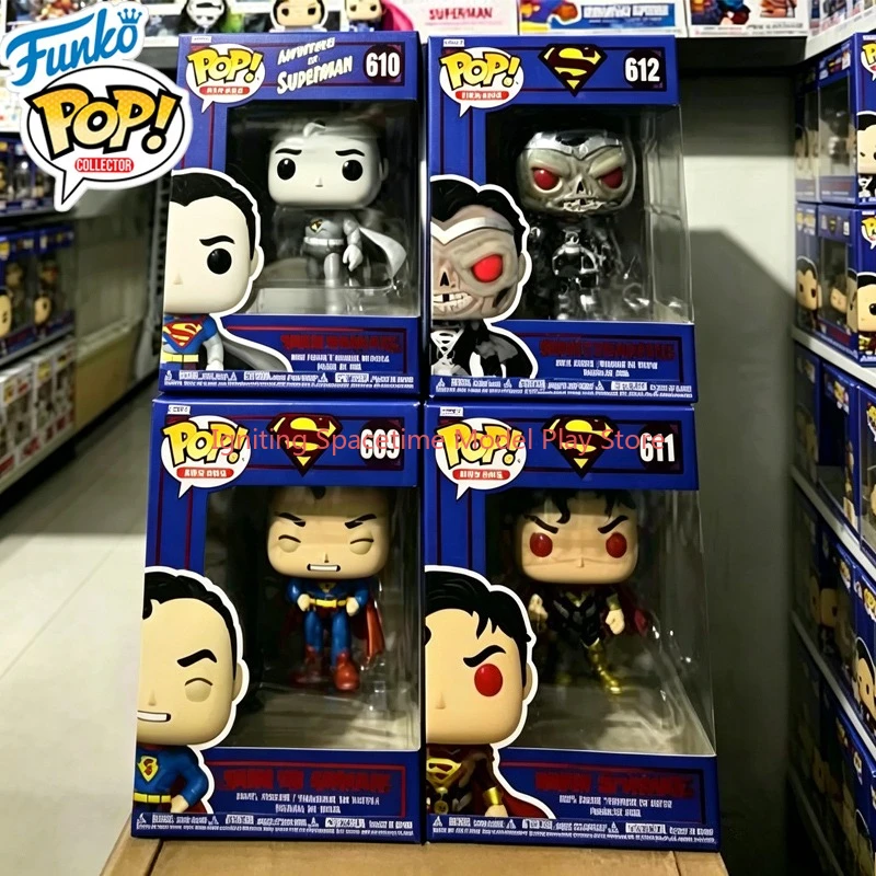 Funko Pop! Figura Coleccionable de Superman de DC Comics Shield Through The Ages, Época Dorada/Sinestro/Blackest Night/Época Plateada