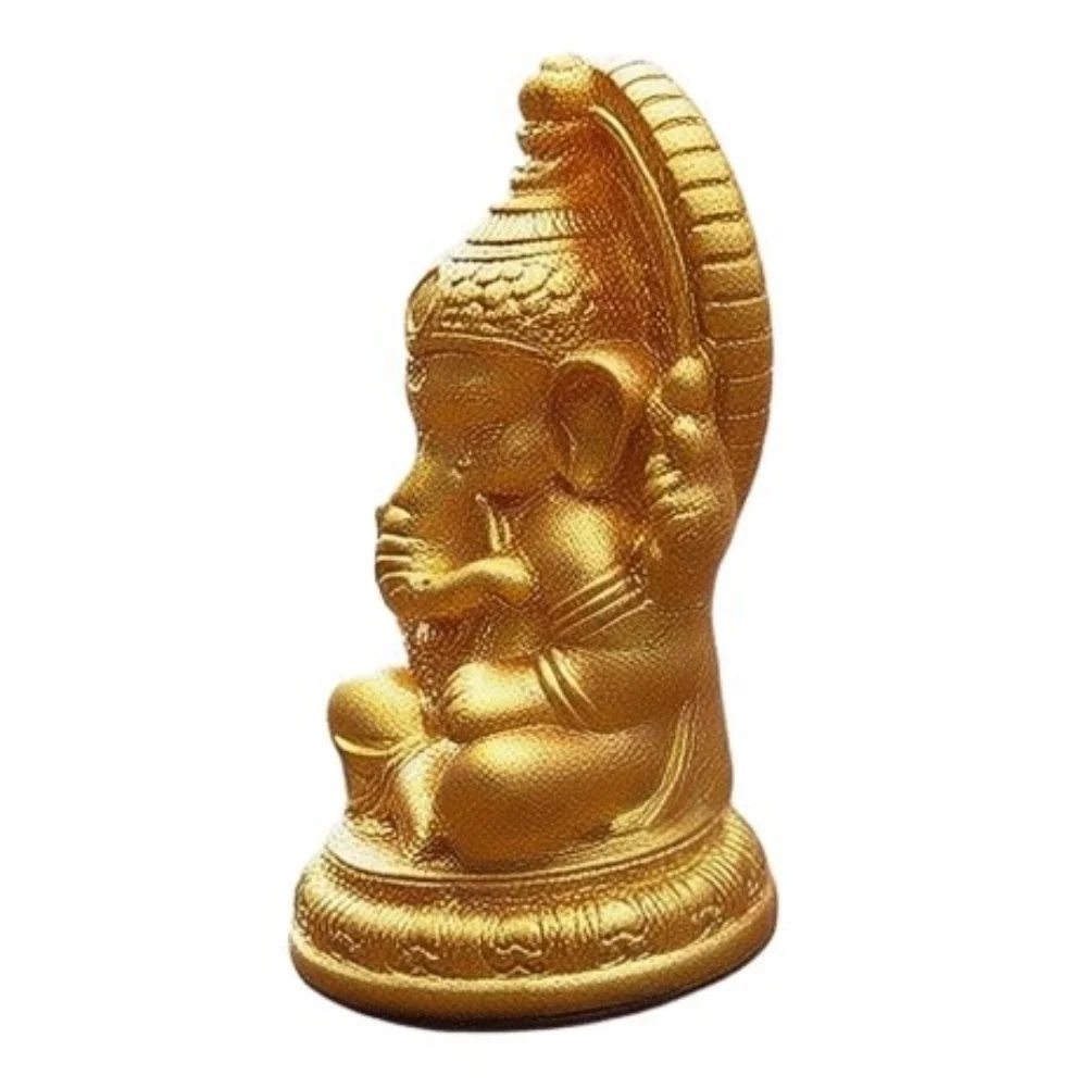 Resin Ganesha atures Golden Finish 3 1.8 1.7cm Each 10 Piece Set for Desktop Decoration Garden and Craft Applications
