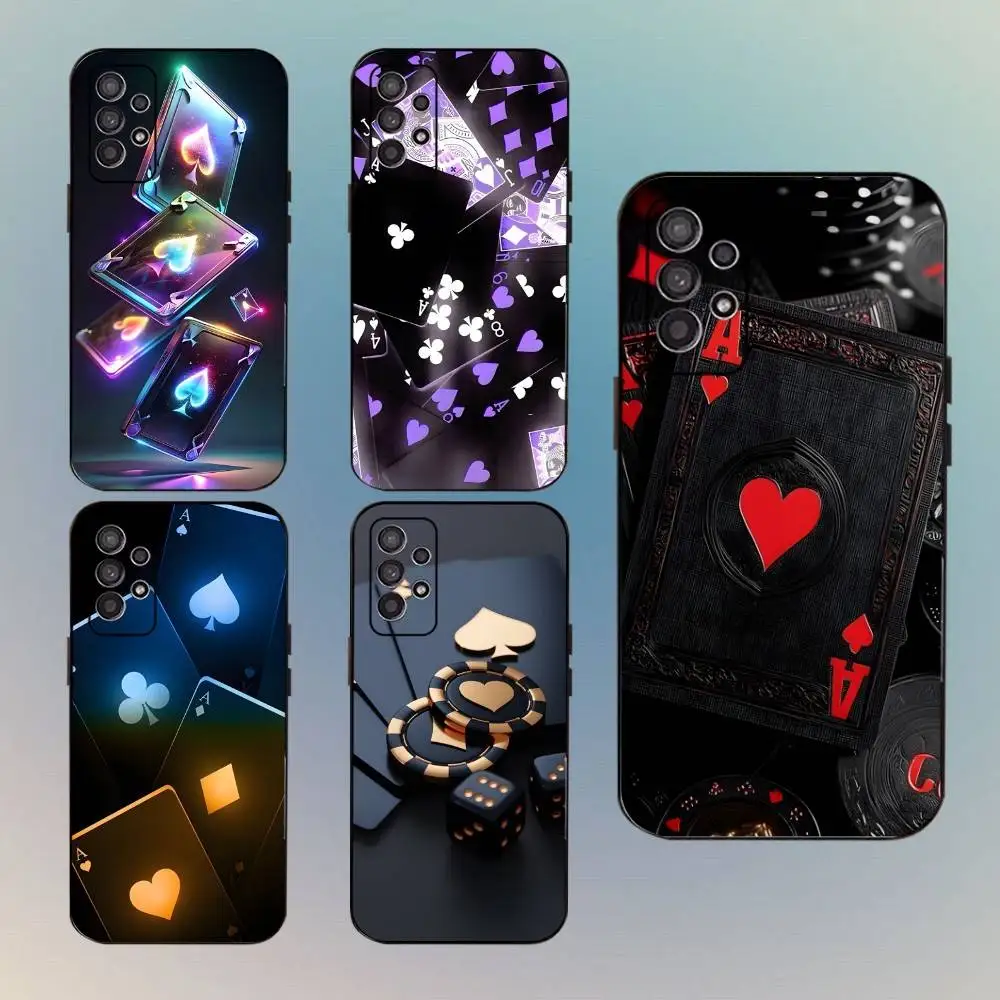 

Poker For Phone Case For Samsung Galaxy A13,A21s,A22,A31,A32,A52,A53,A71,A80,Soft Black Shell