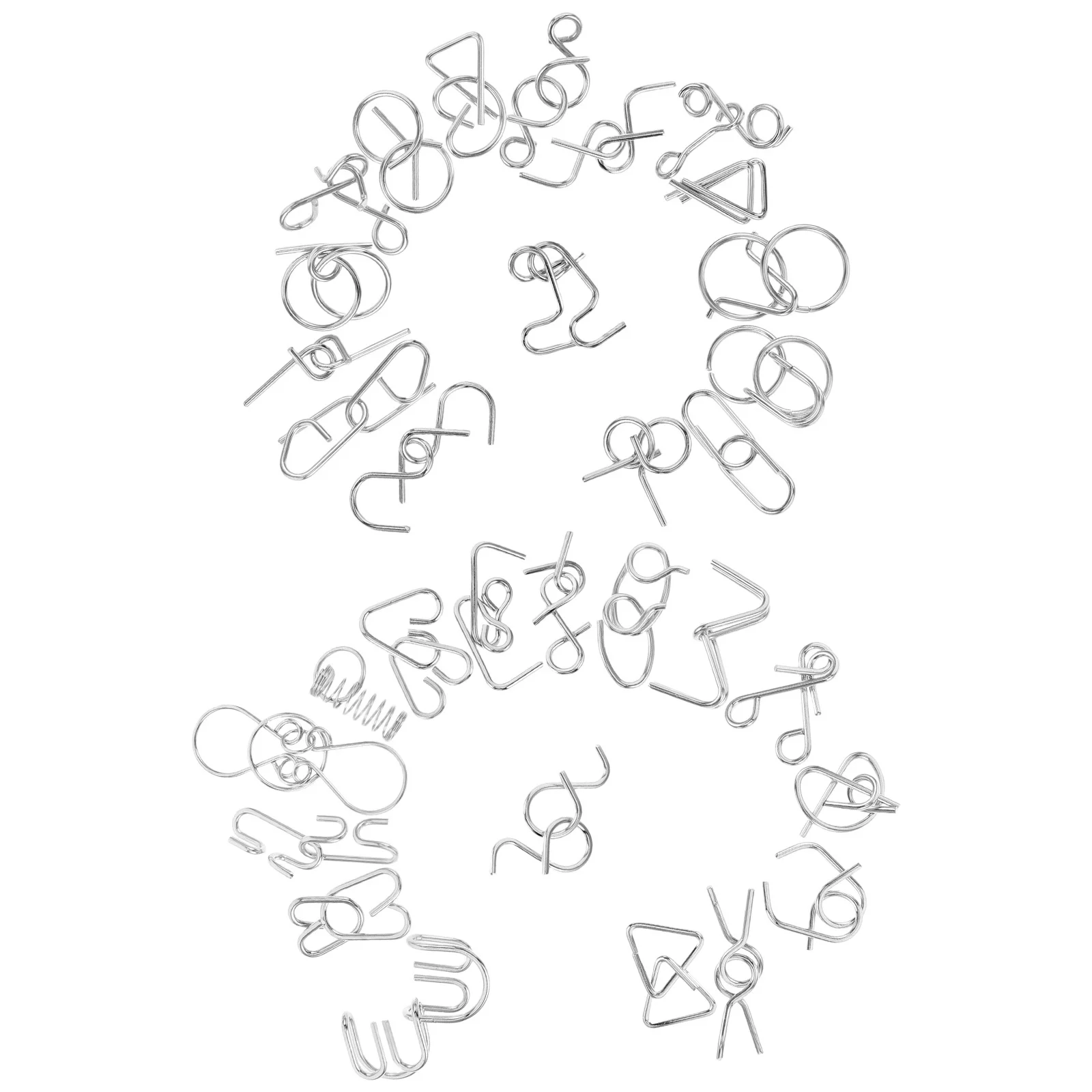 32-delige puzzelset met negen gekoppelde ringen, van metaal, breinbreker, uitdagend spel voor kinderen, volwassenen en gezinnen, logica-training, ontwarren