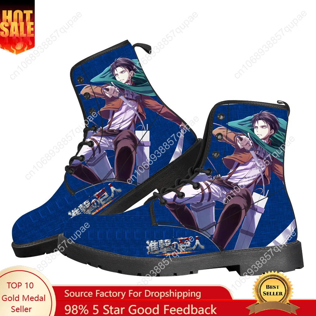 

Attack on Titan Flat Boots Cartoon Anime Men Women Teenager Shoes Casual Outdoor Footwear High Quality Couple Customized Shoe