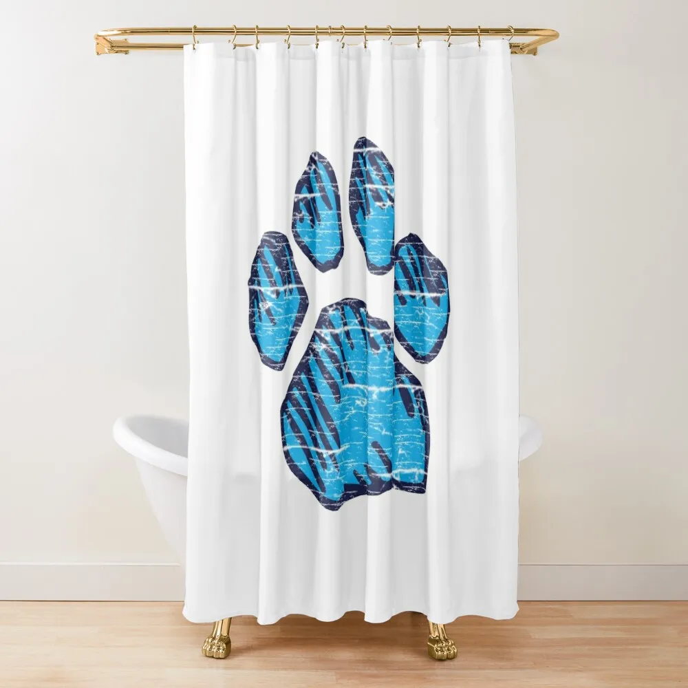 

Wildcat Paw Print Vintage Shower Curtain Modern Bathroom Accessories Waterproof Fabric Shower Bathroom Deco Curtain