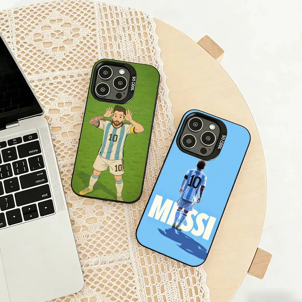 

l-Lionel Messi Phone Case For iPhone 17,16,15,14,13,12,11 Plus,Pro Max,XS,Colored silver phone case