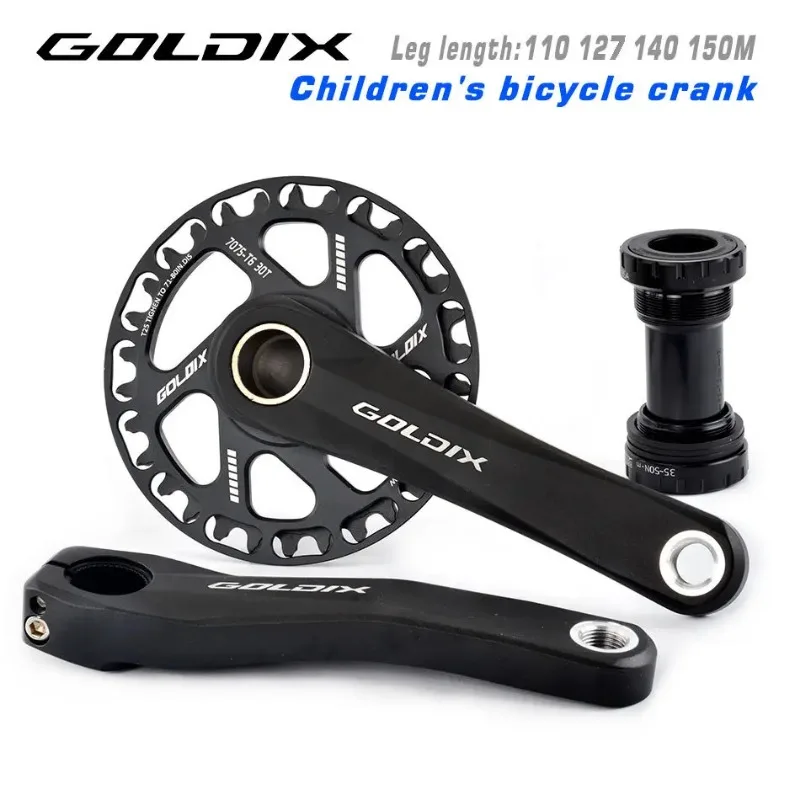 Ultralight Children\'s Bicycle Crank 110mm 127mm 140mm 150mm 155mm 160mm Crankset for Kid Support 7-12 Speed Bike Accessories