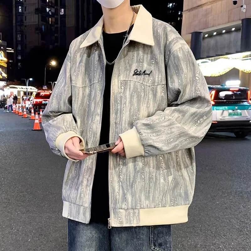 

Casual Thin Men's Jaet Spring Autumn 2025 New Sle Trendy Brand Youth Casual Workwear Coat Loose Fit Zipper Decorated Poly...