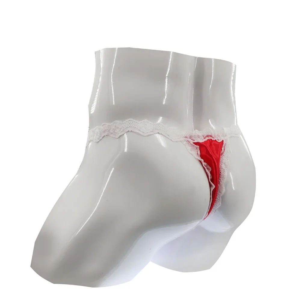 الدانتيل تكدرت T الظهر ثونغ للرجال المثيرة منخفضة الارتفاع U محدب الحقيبة g-سلسلة سيسي مثير Bowknot لامعة الساتان مثلي الجنس مفتوحة بعقب الملابس الداخلية #3