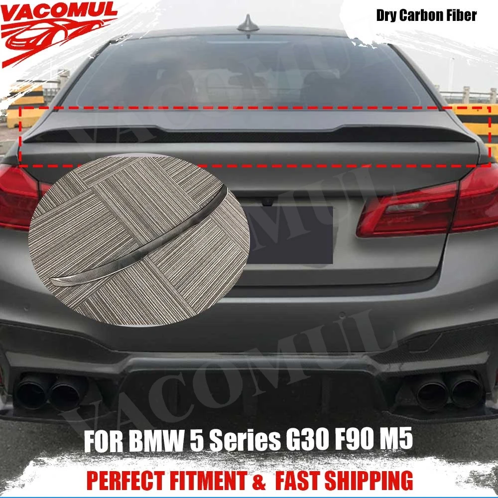

VACOMUL Dry Carbon Fiber Rear Spoiler For BMW 5 Series G30 F90 M5 Sedan 2017-2023 Car Exterior Rear Trims Lip Wing Bodykits