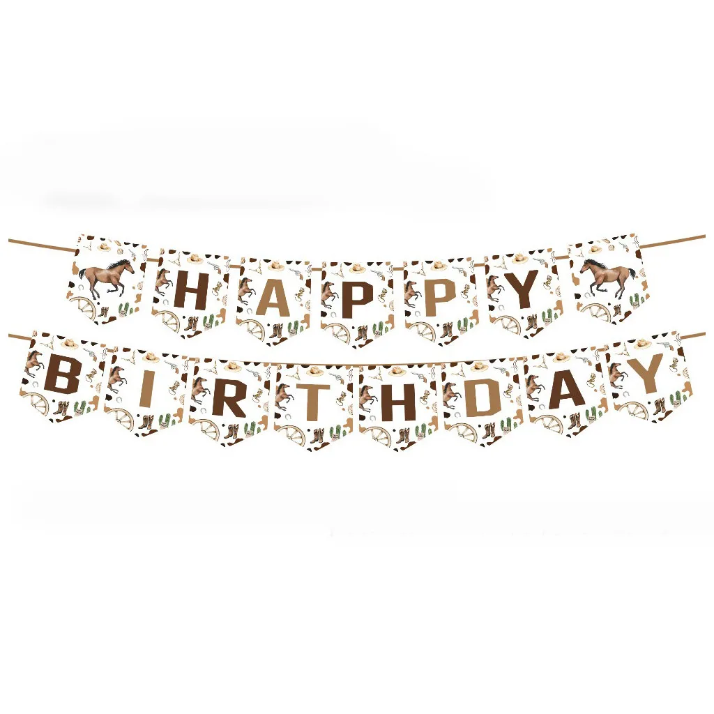 10 Gäste Wild Western Cowboy Geburtstag Einweggeschirr Rennpferd Teller Servietten Alles Gute zum Geburtstag Partyzubehör – Detail 6
