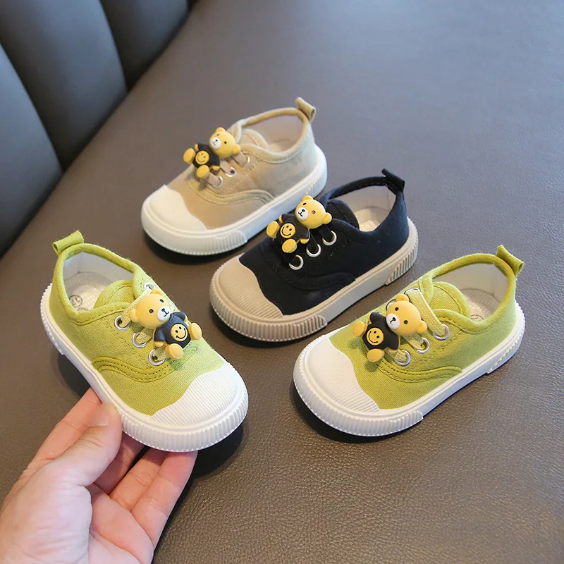 New Children's Low Cut Canvas Shoes Breathable Boys' Cloth Shoes Fashion Girls' Casual Shoes Colored Biscuit Shoes