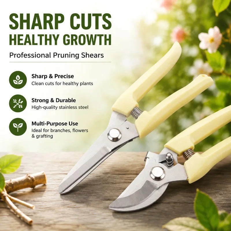Household Horticulture Pruning Shears for Fruit Picking Tree Trimming Green Plant Care Grafting Work Ergonomic Hand Cutter