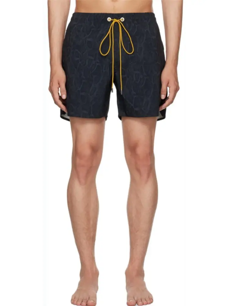 

Snake Tfeta Beach Pants Five-Quarter ort orts Elastic Waisand Men's Casual Straight Leg Trousers Summer Lightweight