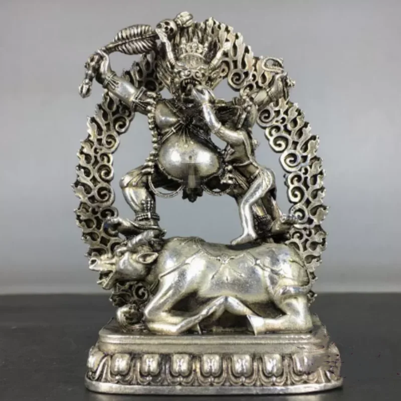 Tibetan Buddhist Yamantaka Statue - Vajrabhairava Dharma Protector Deity Statue, Home Altar Worship Auspicious Ornament