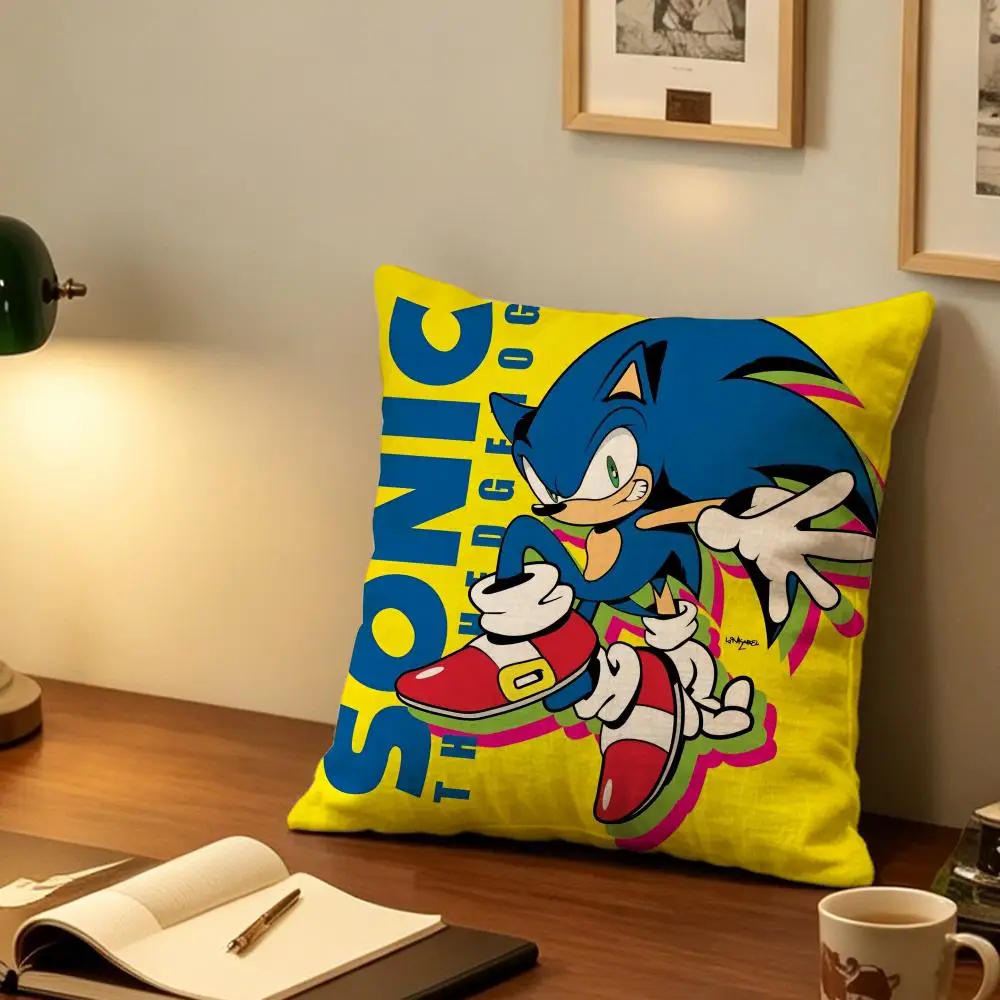 Game S-Sonic T-The H-Hedgehog Cushion Cover Home Decor Cushion Cover Soft Throw Pillowcase for Sofa Bedroom Outdoor Use - view 5