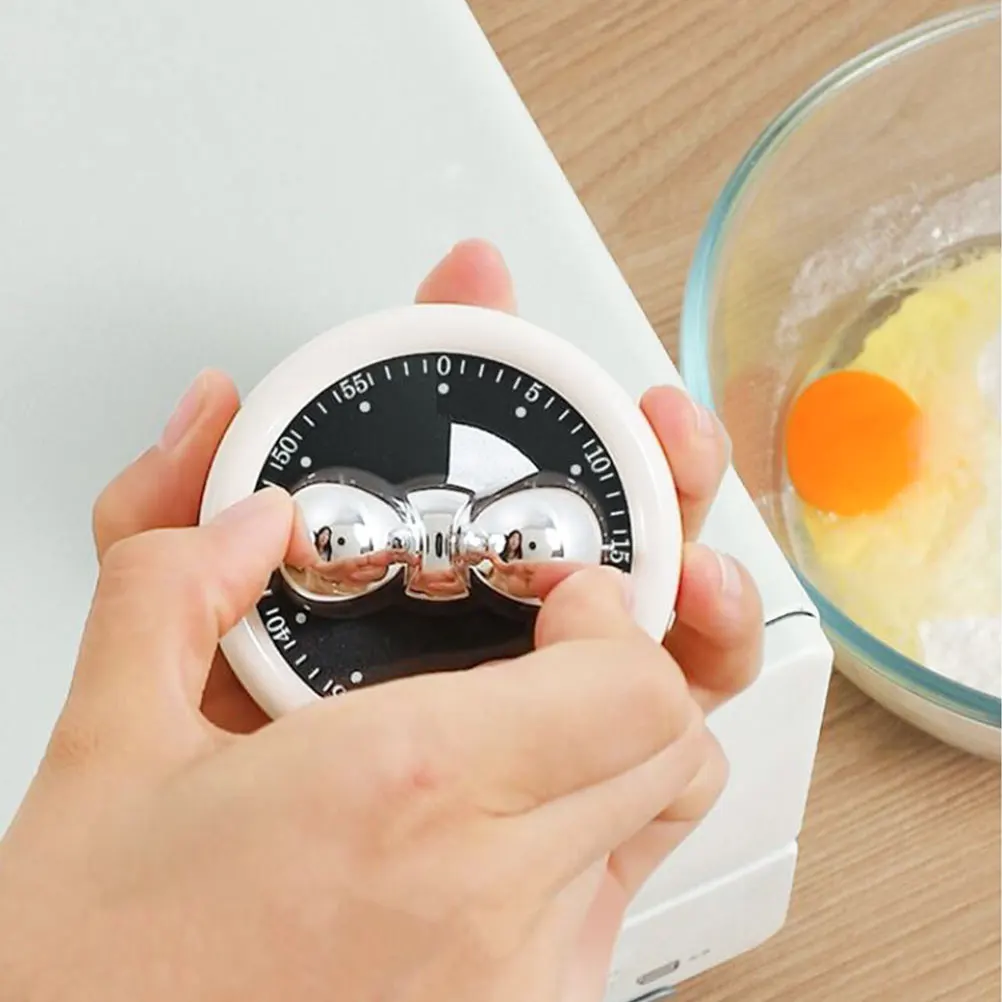 

White Kitchen for Cooking Baking Eggs Portable Desk Multifunctional Kitchen Baking Timer Tool Mechanical Timer Student Reusable